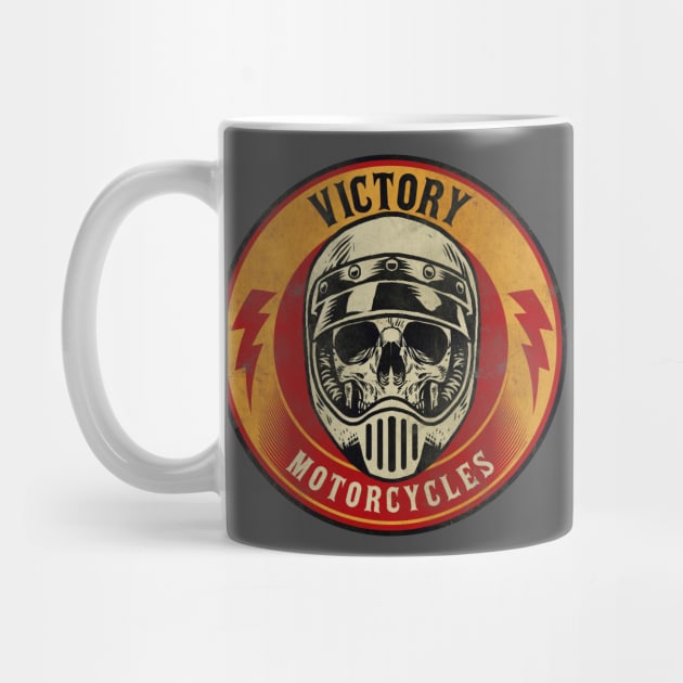 Victory Motorcycle Skull Biker by Wooly Bear Designs